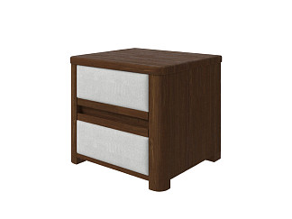 Тумба прикроватная Wood Soft (Ткань/Массив (сосна) Мокко (сосна) с брашированием/Тетра Молочный) 45x40