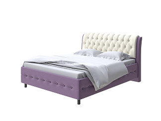 Кровать Como (Veda) 4 с ПМ + Матрас Orto Comfort Middle (Экокожа Слива/Кремовый) 200x200