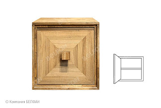 Модуль настенный "Cube Design" 1; фасад "косынка" (шпон); левый; бейц-масло