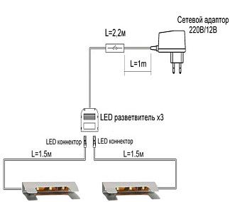 Светильник Римини айс на стеклянную полку навесной секции Римини айс