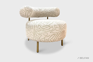 "Одри" кресло; нераскл.; 12; золото; Гармония графика col.09 (гр. 7/НФ)