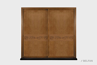 Шкаф-купе для одежды 2-х дв. "Соната" без зеркала (декор); коньяк с тёмной патиной+горький шоколад