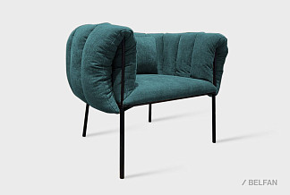 "Leo" кресло; нераскл.; 12; металл черный; Aphrodite 17 Azur (гр.2/МТХ)