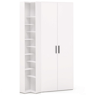 Шкаф 2дв., стеллаж, выдв.штанга гл.404+стеллаж GN4 Rimini белая