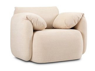 Кресло Тут Рядом Обнимаемся Велюр Кремовый