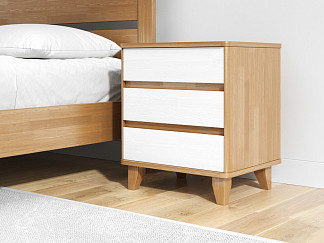 Тумба Орматек Wood Home Next (Массив (сосна) Антик (сосна) с брашированием/Белая эмаль (сосна) с брашированием) 50x40