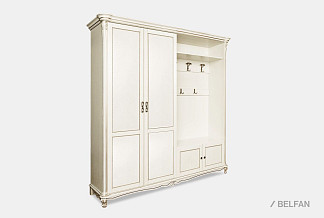 Шкаф комбинированный "Алези 2"; правый; слоновая кость с серебром