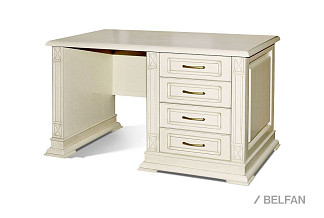 Стол письменный "Верди Люкс 9"; тумба справа; слоновая кость