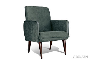 Кресло "Стью"; нераскл.; венге; Velvet lux 79 (гр. 1/СМ)