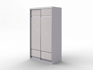 Шкаф Шкаф-купе 2х дв Como/Veda (без зеркал) (ЛДСП Белая+ткань Белый/Laska 01 Белая смородина) 119x62