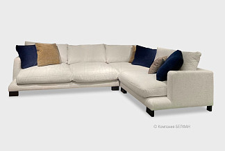 "Леформ" диван угловой; нераскл.; 2L901R; правый; венге; Antikvar 981 Beige+Antikvar 981 Beige+Milan Navy+Milan Nutmeg (гр. 4/АВ+ЛЗ)