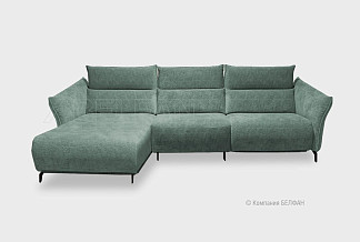 "Floyd" диван с оттоманкой; 8L+10W+1ER; Реклайнер; левый; металл черный; Laska 23 (гр. 3/АВ)