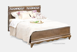 Кровать "Оскар" (низкое изножье); без основания, без матраса; (1200x2000); амбэр с белой патиной