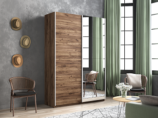 Шкаф-купе Lux Дуб табачный/зеркало