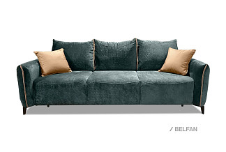 "Соренто" диван 3-х местный; раскл.; "Тик-так" (1530х2070); металл черный; Brugge(OW4943)-1677+Oracul 230+Oracul 230 (гр. 3/Турция+СМ)