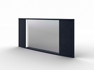 Зеркало Орматек настенное Vittoria с подсветкой (Ткань: Микровелюр Laska 32 Синий кит) 132x8