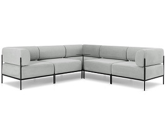 Диван модульный Нолан 5 Шенилл Светло-серый