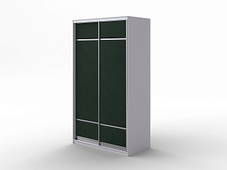 Шкаф Шкаф-купе 2х дв Como/Veda (без зеркал) (ЛДСП Белая+ткань Белый/Laska 19 Папоротник) 119x62