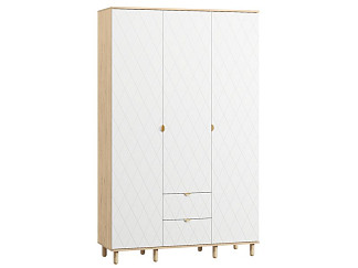 Распашной шкаф Теджонс 3-139x224 Ромб Белый/Дуб Ирландский
