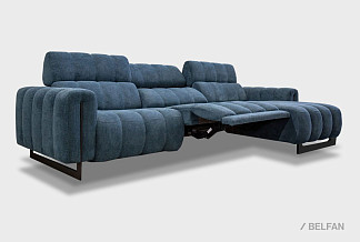 "Дженеси" диван с оттоманкой; раскл.; 1EL+10W+8R; Реклайнер; Crown 13 (38732(0); (гр. 2/МТХ)