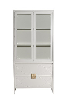 151SV-000025 Шкаф-витрина 2 стеклянных фасада с комодом с 2-мя ящиками