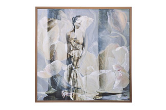 89VOR-AQUARELLE41 Холст "Нежность-1" 100*100 см,дерев.багет латунь