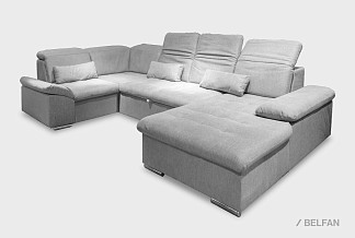 "Престон" диван индивидуальной модификации; раскл.; 1L+91+20M+8MR; "Дельфин" (1300х1360); Bubble 06 (32935); (гр.2)