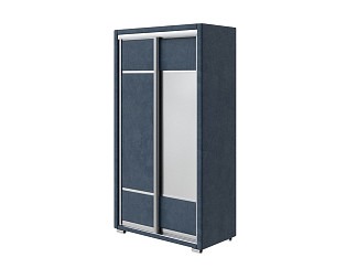 Шкаф Орматек Шкаф-купе 2х дв Orma Soft 2 (1 зеркало) (Ткань: Велюр Sohu Джинс) 119x60