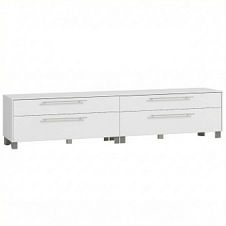 Две тумбы под телевизор Сохо белая с паспарту Сохо белая