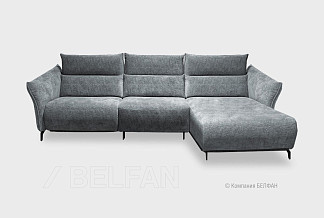 "Floyd" диван с оттоманкой; 1EL+10W+8R; Реклайнер; правый; металл черный; Afalin 15 (гр. 2/АВ)