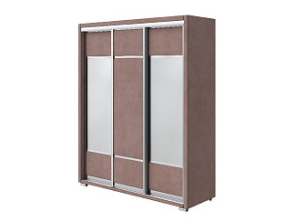 Шкаф Орматек Шкаф-купе 3х дв Orma Soft 2 (2 зеркала) (Ткань: Велюр Ultra Горячий шоколад) 177x60
