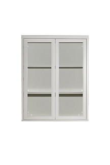 151SV-000014 Шкаф-витрина бежевый 2 стеклянных фасада 100*128*40см