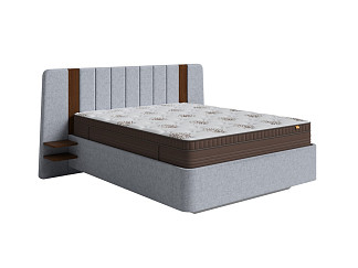 Кровать FlyEdge с подъёмным механизмом (Ткань: Рогожка Levis 83 Светло-Серый) 180x200