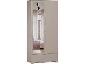 Распашной шкаф Стелла 2.1-100x220 Латте с зеркалом