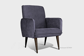 Кресло "Стью"; нераскл.; венге; Velvet Lux 43 (гр. 1/СМ)