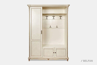 Шкаф комбинированный "Алези 1" (правый); слоновая кость с золочением