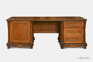 Стол письменный "Алези 2"; 2 тумбы; античная бронза